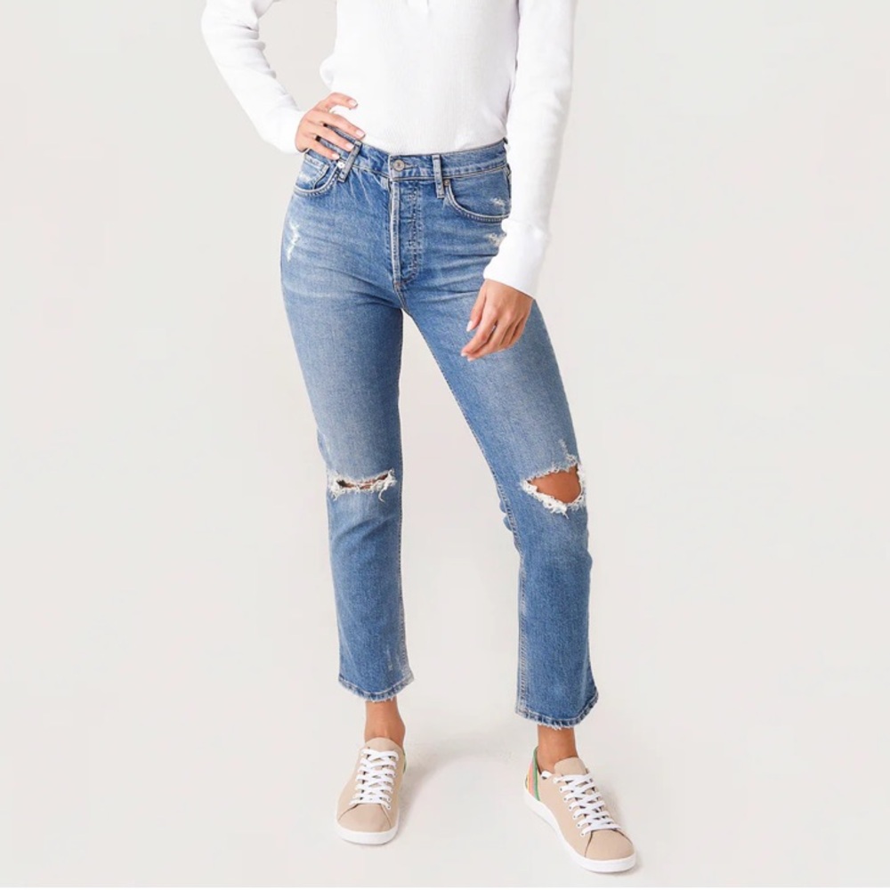 Citizens of Humanity Charlotte Crop High-Rise Straight Jean Size 25